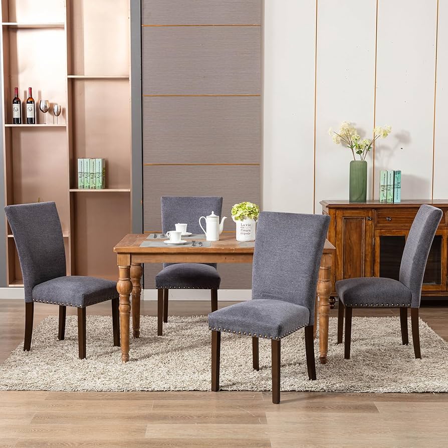 Amazon.com - COLAMY Upholstered Parsons Dining Chairs Set of
